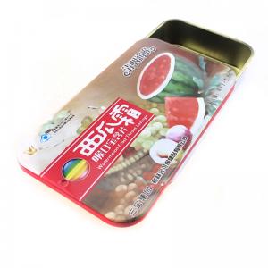 Kaksiosainen tyhjä suorakulmainen minipihditäinen karkki-tina laatikko liukukannella