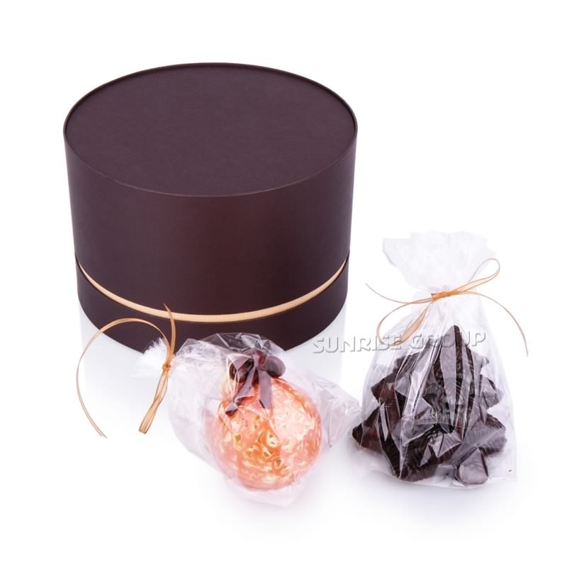 Räätälöity tukku-kartonki pyöreä suklaa hattu laatikko