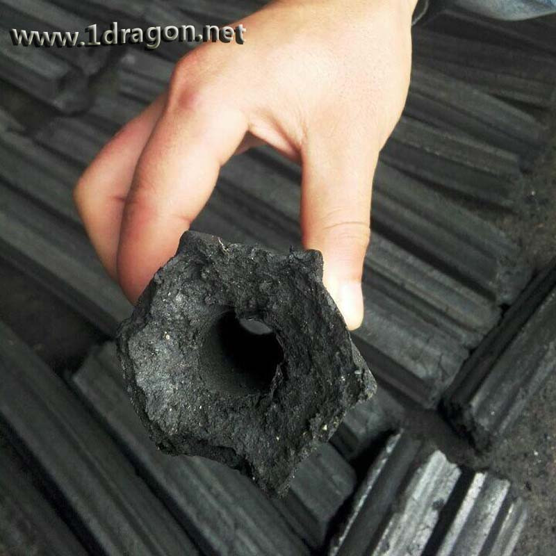 Musta Charcoal Type ja All Shape charcoal briketti kuusikulmainen