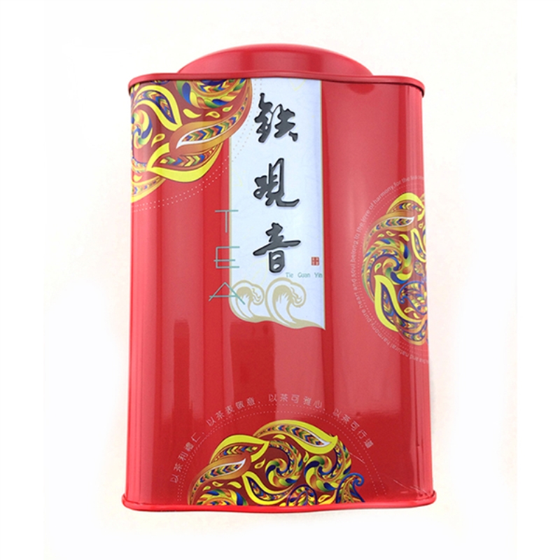 Perinteinen kiinalainen tee-tina-laatikko, jossa on kaksinkertainen kansi