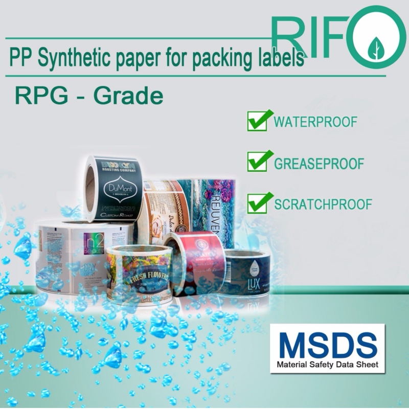 Offset-, UV-tulostettava, joustava, tulostettava PP-synteettinen paperi henkilökohtaiseen hygieniaan