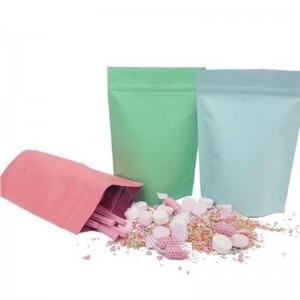 pyöreäpohjainen yhden web-seisontapussi, jossa on kahvin teetä, lemmikkieläinten ruokaa ja siementen pakkaamista