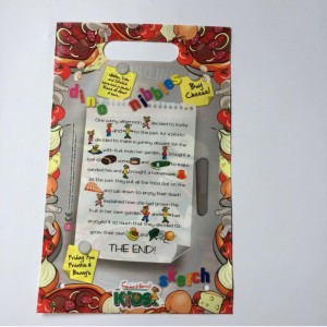 täysi painatus muovipakkausten pakkauspusseja, joissa on kuorittu kahva