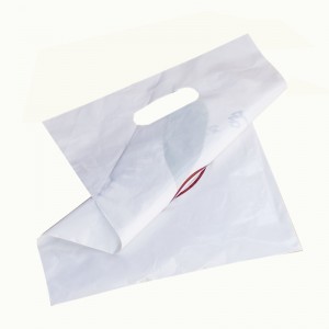 Die cut Handle Ostokset Pakkaukset hdpe white Plastic Bags