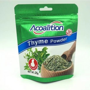 ziplock pyöreäpohjainen muovipussi, jossa on reikä