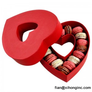 Uusi design ylellinen sydän muotoinen painettu suklaa pahvi laatikko