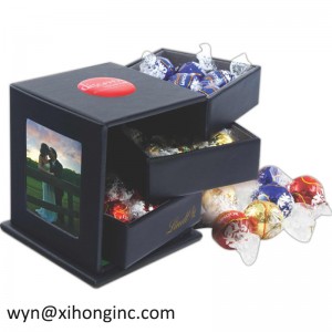 Uusi design ylellinen sydän muotoinen painettu suklaa pahvi laatikko