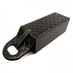 Mukautettu kannettava viini-lahjapakkaus pu nahka-laatikko