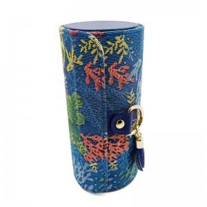 Luxury kaksi kerrosta pyörivä pyöreä paperiputki lahjapaketti metalli-painike