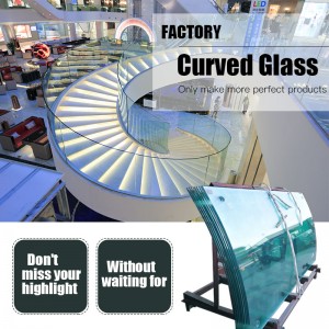 Turvallisuus Kaareva heijastava karkaistu Bent Karkaistu laminoitu lasi kaide