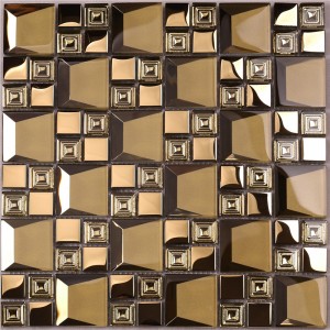 HDT04 Hot Seling Beveled elektrolyyttinen Rose Gold väri lasi mosaiikkilaatat