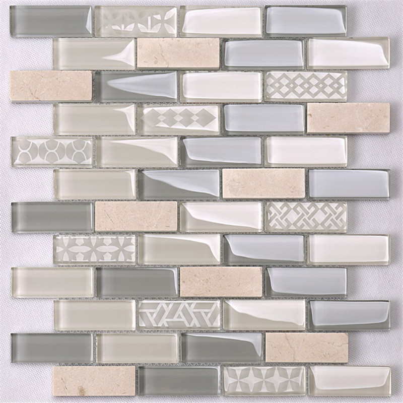 kaunis ainutlaatuinen rikki design kristalli lasinauha mosaiikkilaatat
