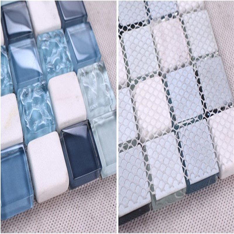 KS205 koristeellinen muotoilu neliön muotoinen sininen lasi laatat kylpyhuoneen suihku WC seinälle ja lattialaatat