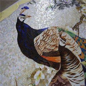 JH165 Räätälöity käsintehty muotoilu riikinkukko mosaiikki seinämaalaus kuvio