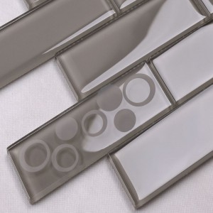 Yksinkertainen tyyli Valkoinen viistetty metro Mosaic Tile Kylpyhuone