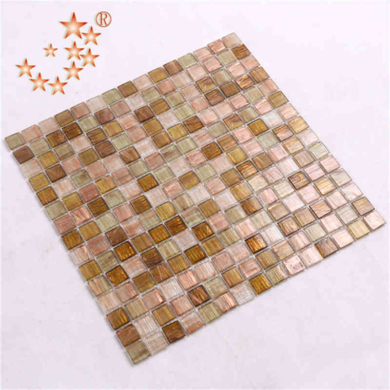 Luxury Rose Gold Iridescent Ainutlaatuinen lasi Mosaic Keittiö Backsplash Tile