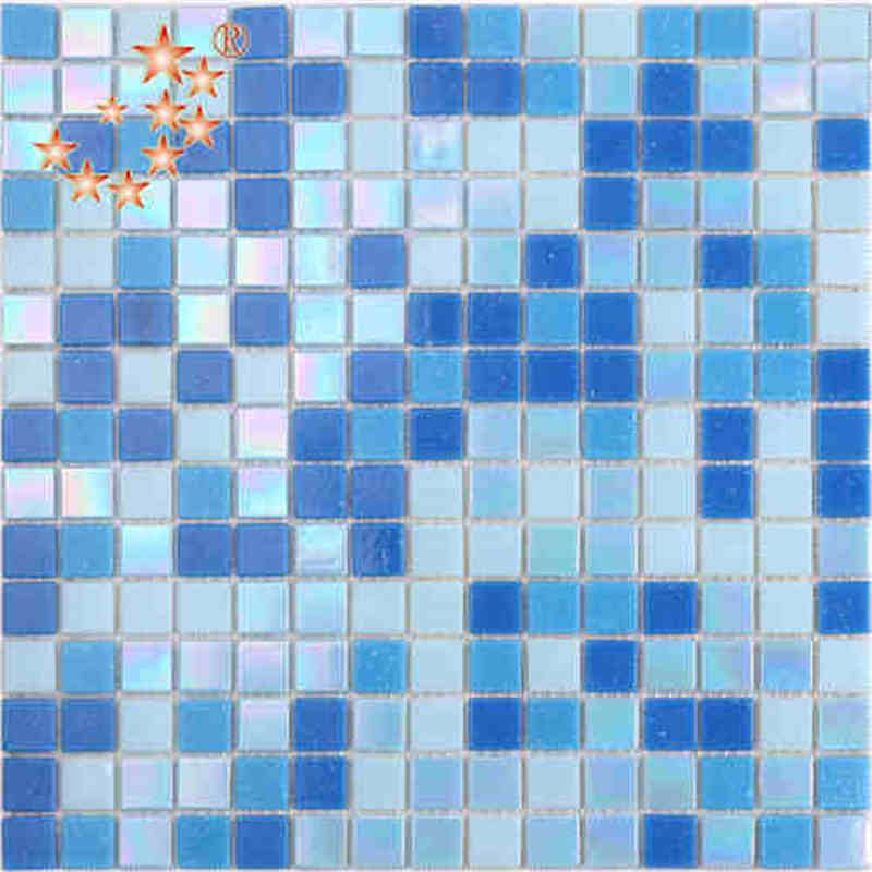 Halpa sininen lasi Uima-allas Mosaic Tile Custom Size Dolphin Shape Wyih Multi Color