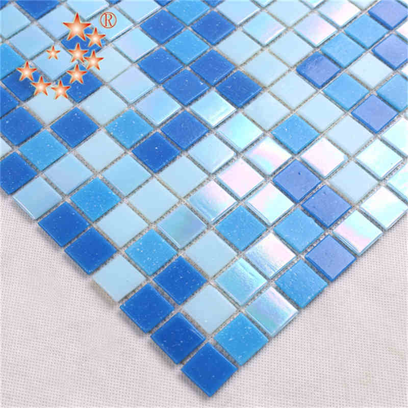 Halpa sininen lasi Uima-allas Mosaic Tile Custom Size Dolphin Shape Wyih Multi Color