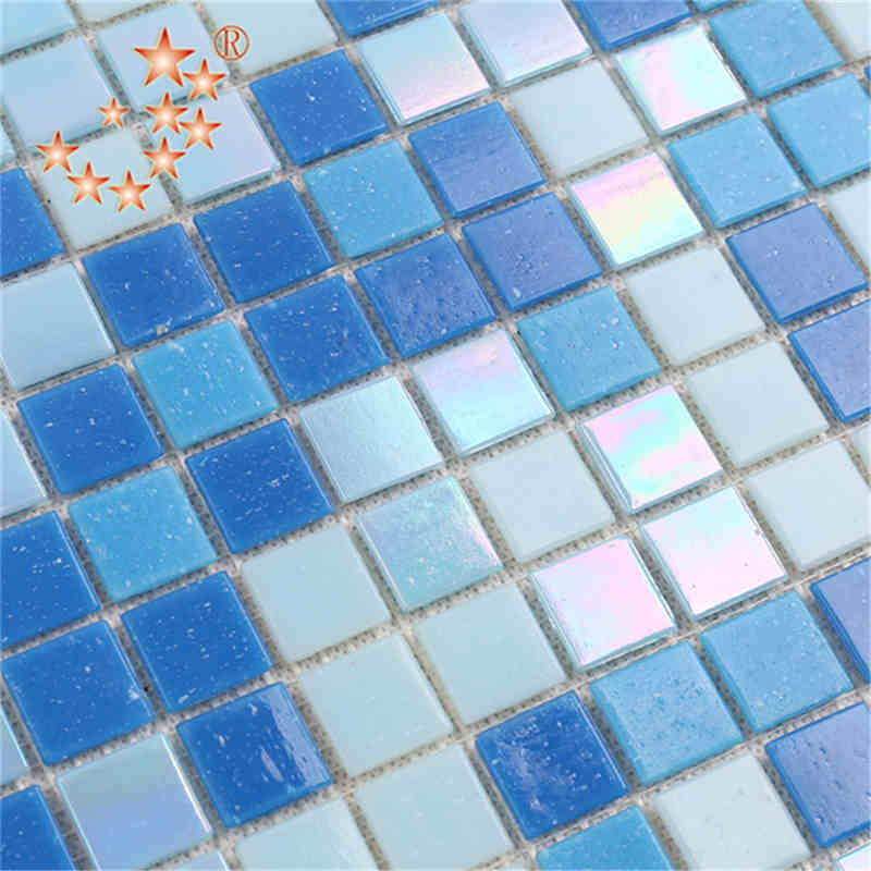 Halpa sininen lasi Uima-allas Mosaic Tile Custom Size Dolphin Shape Wyih Multi Color