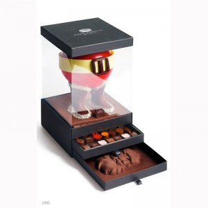 jäykkä lahjapakkauslaatikko, jossa on selkeä PVC-ikkuna