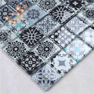 Tukku Square Blue Marokon Crystal Glass Mosaic Tile kristalli posliini laatta Hotel Club sisustus seinät