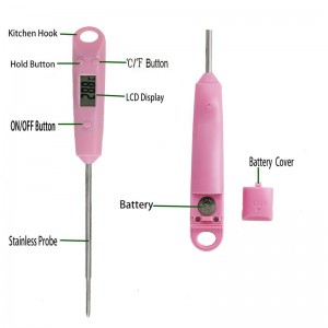 Keittiön värikäs lämpömittari, jossa on CE FC ROHS-hyväksyntä