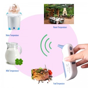 Instant Read Non-contact Infrapuna-korvamittari vauvan käyttöön kuumetta varoittavilla ja ympäristön lämpötilan testauslaitteilla