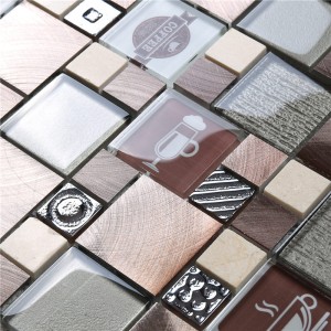 HUV11 kuuma myynti sisustus sisätilojen vedenpitävä lasinen mosaiikki laatta seinälle