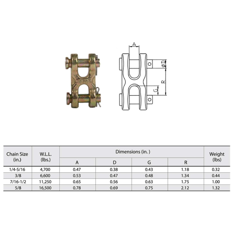 Taotut G70 Twin Clevis Linkit YZ H tyyppi