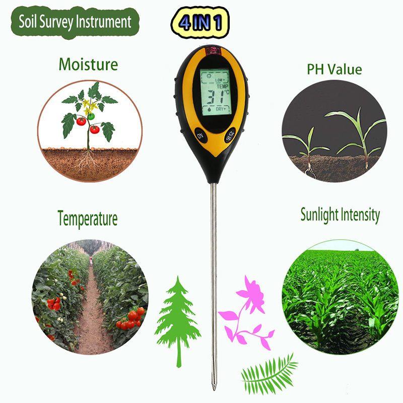 Maaperäpakkaus kosteuden luotettavimmalle lämpömittarille, joka soveltuu puutarhan nurmikkotilojen yrtteihin ja kasveihin