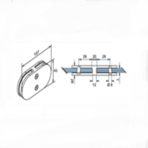 Ruostumaton teräs 180 asteen keski-D-tyypin lasilukko