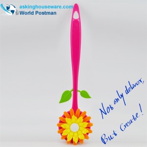 AKLBB001 Pitkäkahvainen kukkamuotoinen kylpypehmeä puhdistusharja