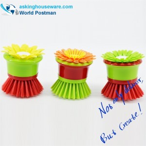 AKDB002 Pieni, kätevä kukkamuotoinen keittiönpuhdistusharja