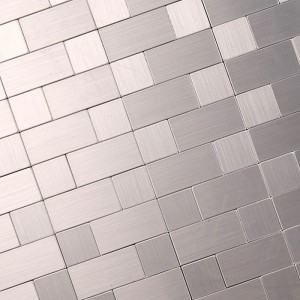 Hopea vedenpitävä / tulenkestävä alumiini mosaiikki laattatarrat keittiön Backsplash kuori ja keppi