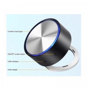 Koukku Mini kotiauton hepa-ilmanpuhdistin, jossa galvanointipinta ja kara