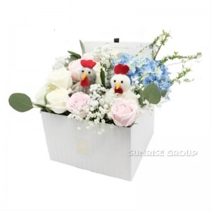 Ylellinen mukautettu tulostuspakkaus rakennepaperi lahja neliön kukkalaatikko