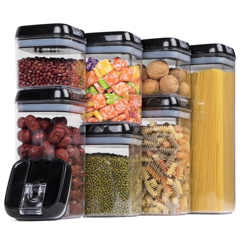 7-osainen sarja BPA-ilmaista ilmatiivistä ruoan säilytysastiasettiä, kansiin varustetut elintarvikkeiden säilytysastiat