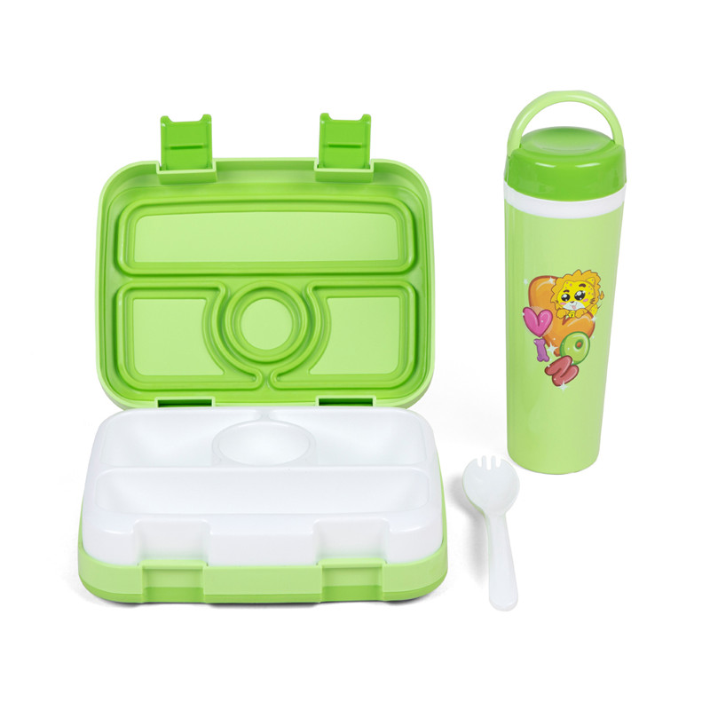 BPA-ilmainen ja elintarvikkeille turvallinen 4-lokeroinen lounasrasia