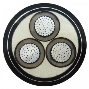 Keskijännite 11KV 3-ydinpanssaroitu kaapeli / PVC-Swa-sähkökaapeli teräslanka