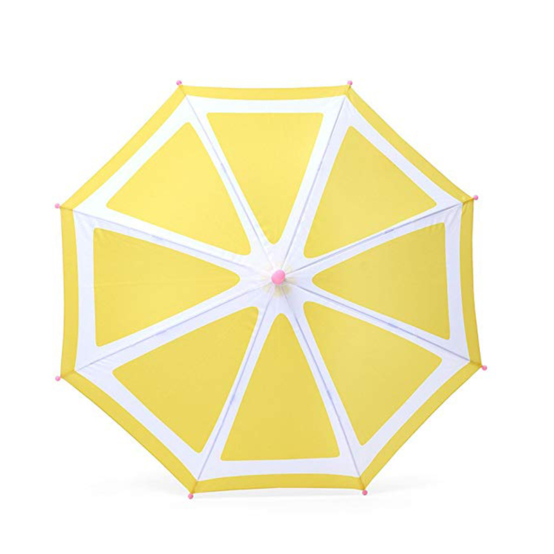 21inches oranssi hedelmäsateenvarjo Söpö kuvio Pienikokoinen sateenvarjo Mukautettu painatus suora sateenvarjo