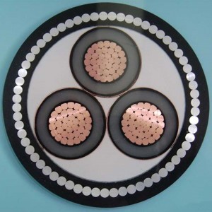 1-30KV 6mm 3-ydininen Swa-panssaroitu kaapeli IEC60502, SANS 1339, BS 6622, AS / NZS1429.1, NFC 33226, CSA C 68.5