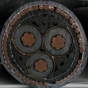 240mm 3-ydininen Cu 185sqmm moniytiminen panssaroitu kaapeli Xlpe Swa Pvc 33kv