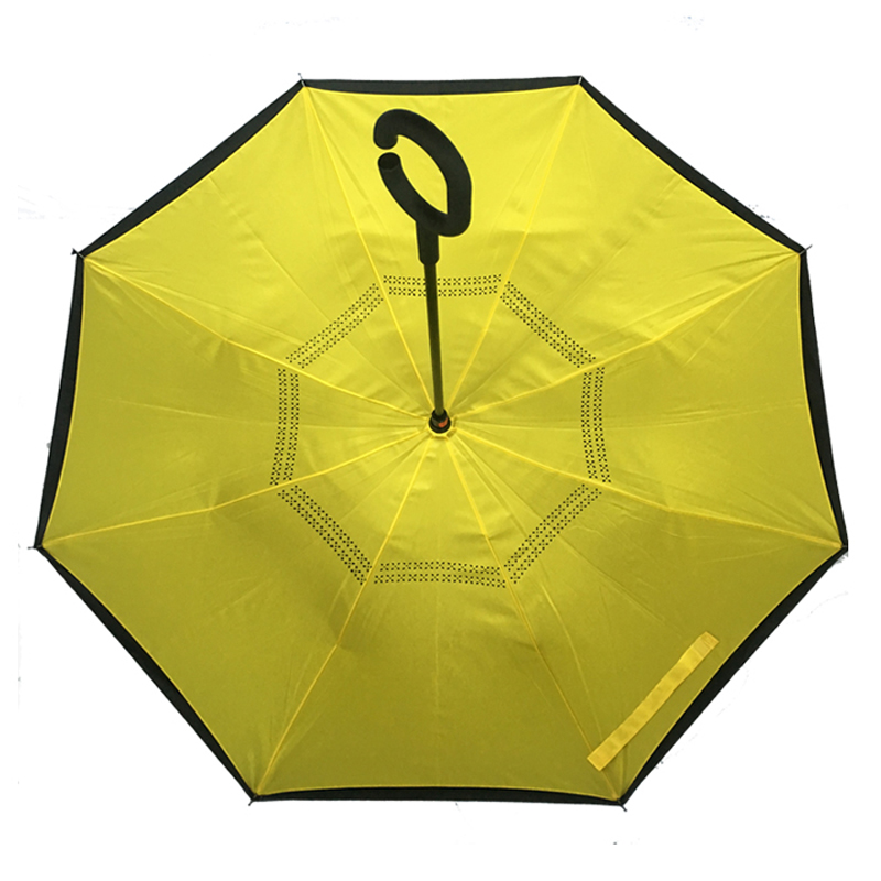 Uusi muoti tuulenpitävä yläpuolella oleva autovarjo, käänteinen sateenvarjo