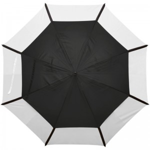 Suuri koko 62 tuuman kaksinkertainen canpoy tuulenpitävä golf sateenvarjo, reikiä