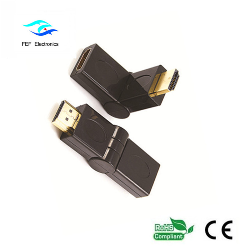 HDMI-uros-HDMI-naarassovitin, kääntötyyppi kulta / nikkelöity Koodi: FEF-HX-002