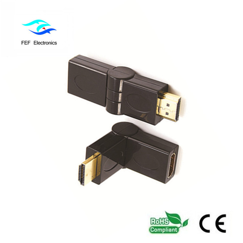 HDMI-uros-HDMI-naarassovitin, kääntötyyppi kulta / nikkelöity Koodi: FEF-HX-002