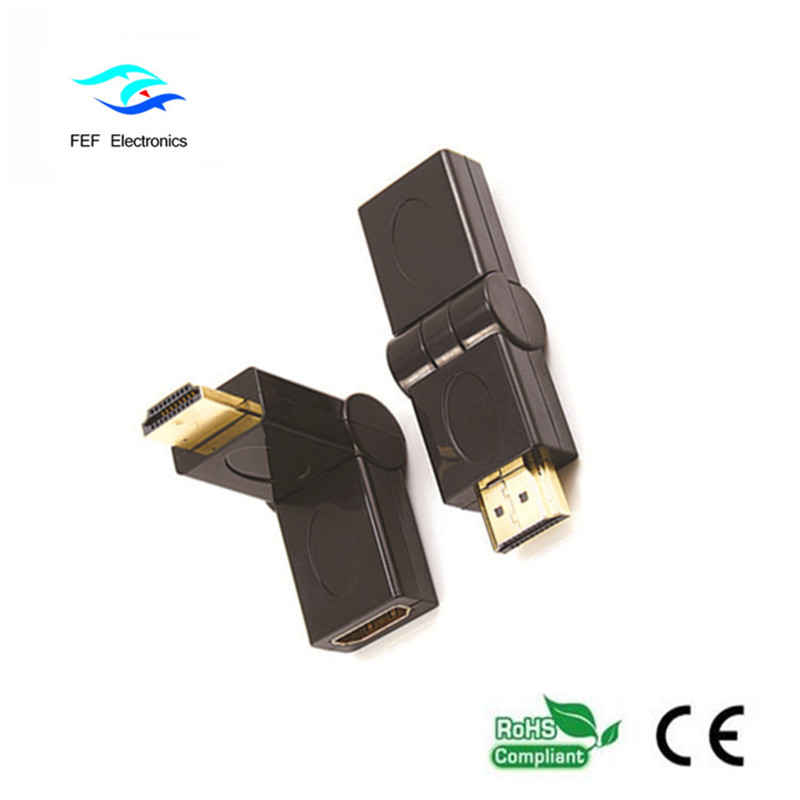 HDMI-uros-HDMI-naarassovitin, kääntötyyppi kulta / nikkelöity Koodi: FEF-HX-002