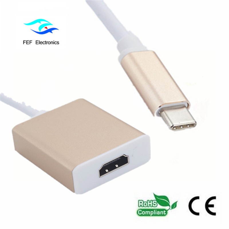 USB-tyyppi c - usb3.0 naaras + HDMI naaras + PD-muuntimen metallikotelo FEF-USBIC-005A