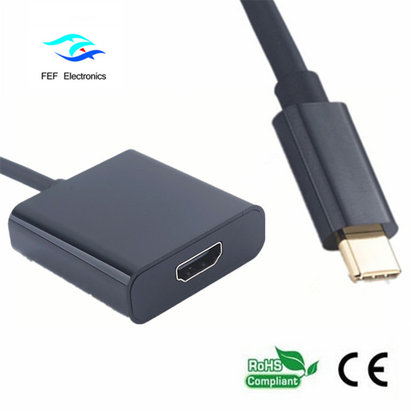 USB-tyyppi c - usb3.0 naaras + HDMI naaras + PD-muuntimen metallikotelo FEF-USBIC-005A