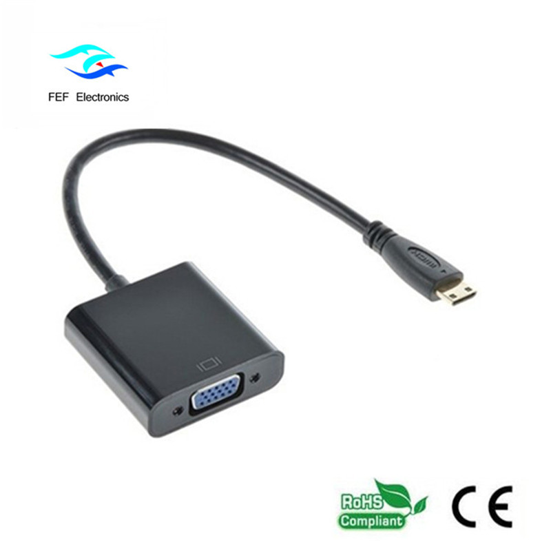 Mini HDMI uros-VGA-naarasmuunnin-koodi: FEF-HIC-004